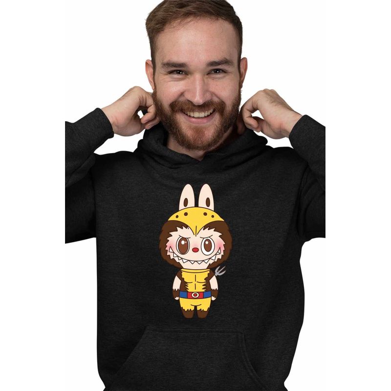 Fashion, accesorii si bijuterii - Barbati - Imbracaminte - Hanorace barbati - Hanorac Barbati Labubu Wolverine X-Men, negru, marime 2XL - Infinity.ro