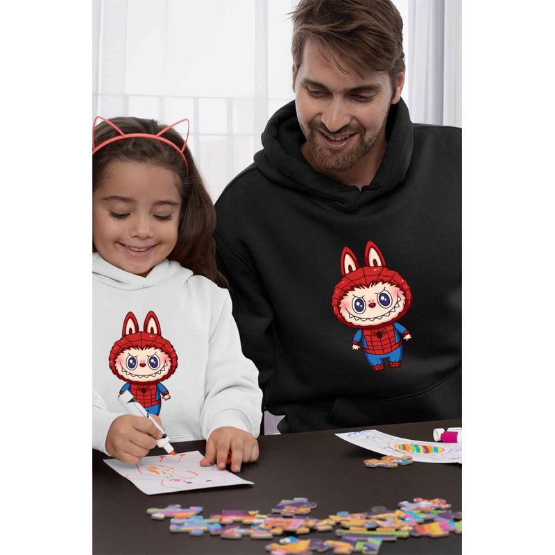 Fashion, accesorii si bijuterii - Barbati - Imbracaminte - Hanorace barbati - Hanorac Barbati Labubu Spiderman Marvel Spidey Paienjenel, negru, marime 2XL - Infinity.ro