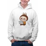 Fashion, accesorii si bijuterii - Barbati - Imbracaminte - Hanorace barbati - Hanorac Barbati Labubu Programator IT Python PHP, alb, marime 3XL - Infinity.ro