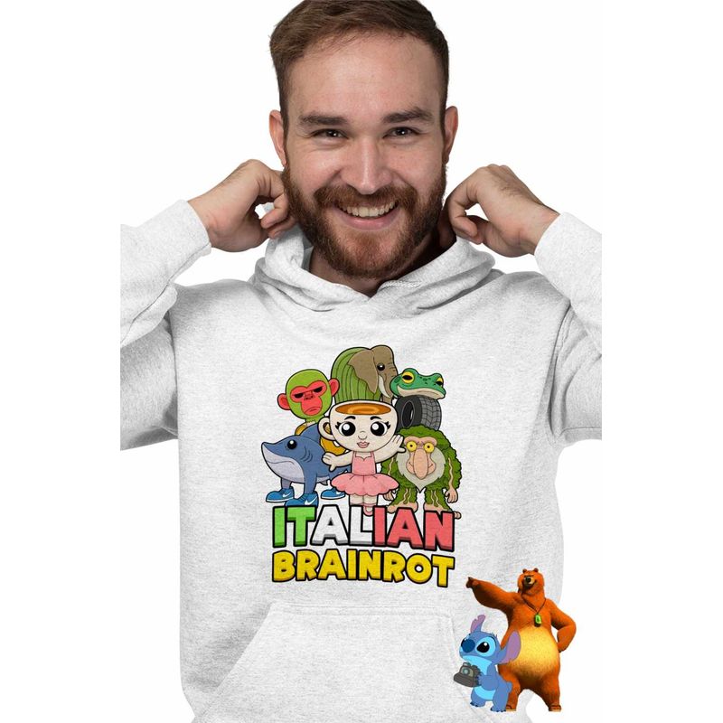 Fashion, accesorii si bijuterii - Barbati - Imbracaminte - Hanorace barbati - Hanorac Barbati Italian Ballerina Tralalero BrrBrr Brainrot Brain Rot, alb, marime XL - Infinity.ro