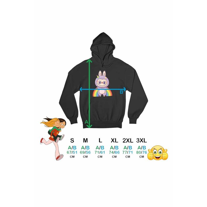 Fashion, accesorii si bijuterii - Barbati - Imbracaminte - Hanorace barbati - Hanorac Barbati Labubu Rainbow Mood, negru, marime 2XL - Infinity.ro
