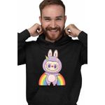 Fashion, accesorii si bijuterii - Barbati - Imbracaminte - Hanorace barbati - Hanorac Barbati Labubu Rainbow Mood, negru, marime 2XL - Infinity.ro