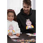 Fashion, accesorii si bijuterii - Barbati - Imbracaminte - Hanorace barbati - Hanorac Barbati Labubu Rainbow Mood, negru, marime 2XL - Infinity.ro