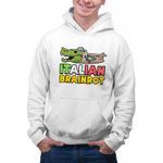Fashion, accesorii si bijuterii - Barbati - Imbracaminte - Hanorace barbati - Hanorac Barbati Italian Bombardilo Crocodilo Brain Rot Brainrot, alb, marime M - Infinity.ro