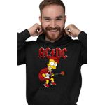Fashion, accesorii si bijuterii - Barbati - Imbracaminte - Hanorace barbati - Hanorac Personalizat Barbati ACDC The Simpsons Bart AC/DC Merch, negru, marime S - Infinity.ro