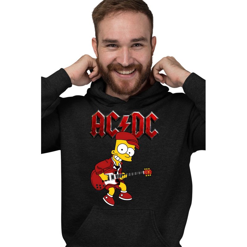 Fashion, accesorii si bijuterii - Barbati - Imbracaminte - Hanorace barbati - Hanorac Personalizat Barbati ACDC The Simpsons Bart AC/DC Merch, negru, marime S - Infinity.ro