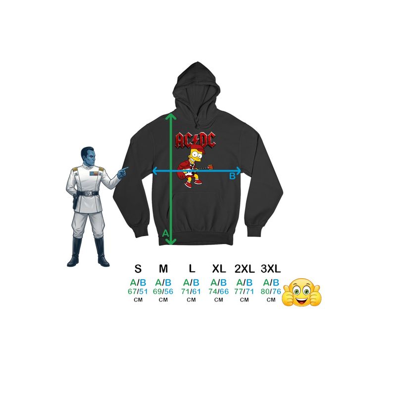 Fashion, accesorii si bijuterii - Barbati - Imbracaminte - Hanorace barbati - Hanorac Personalizat Barbati ACDC The Simpsons Bart AC/DC Merch, negru, marime S - Infinity.ro