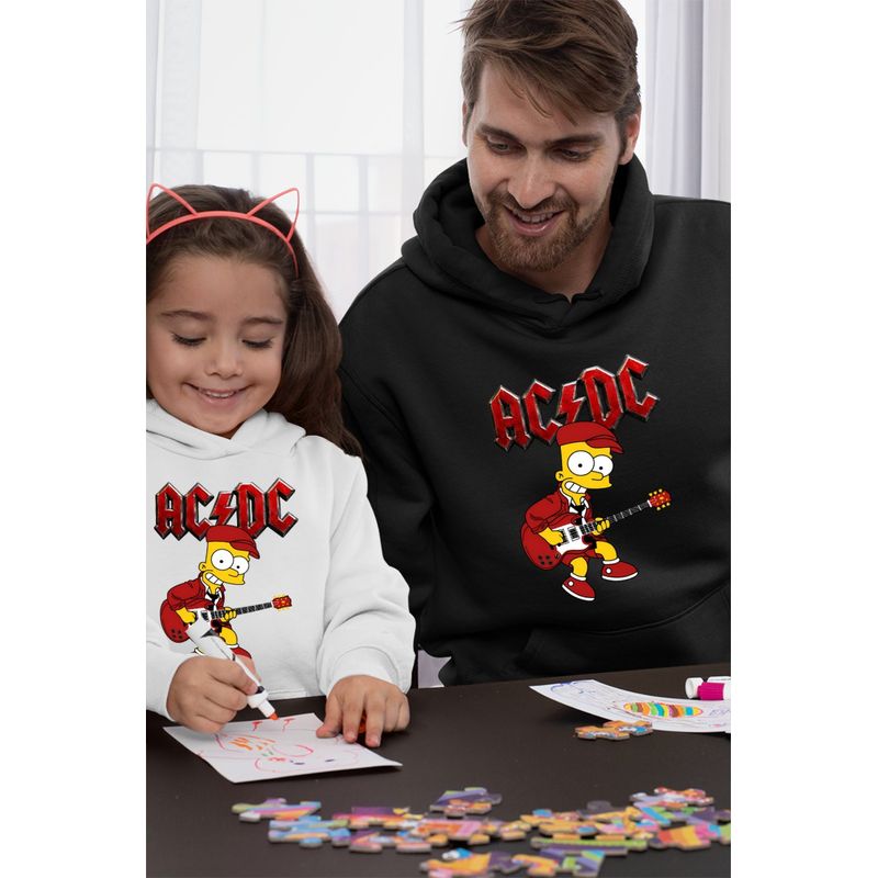 Fashion, accesorii si bijuterii - Barbati - Imbracaminte - Hanorace barbati - Hanorac Personalizat Barbati ACDC The Simpsons Bart AC/DC Merch, negru, marime S - Infinity.ro