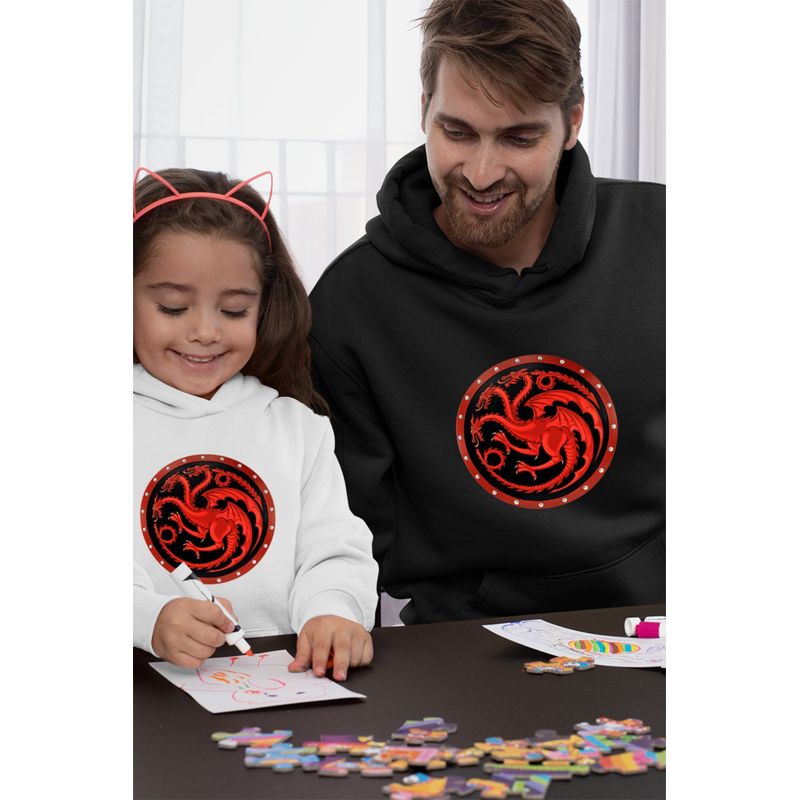 Fashion, accesorii si bijuterii - Barbati - Imbracaminte - Hanorace barbati - Hanorac Personalizat Barbati Game of Thrones Targaryen Sigil, negru, marime S - Infinity.ro