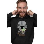 Fashion, accesorii si bijuterii - Barbati - Imbracaminte - Hanorace barbati - Hanorac Personalizat Barbati Mandalorian Grogu Baby Yoda Star Wars, negru, marime S - Infinity.ro