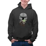 Fashion, accesorii si bijuterii - Barbati - Imbracaminte - Hanorace barbati - Hanorac Personalizat Barbati Mandalorian Grogu Baby Yoda Star Wars, negru, marime S - Infinity.ro