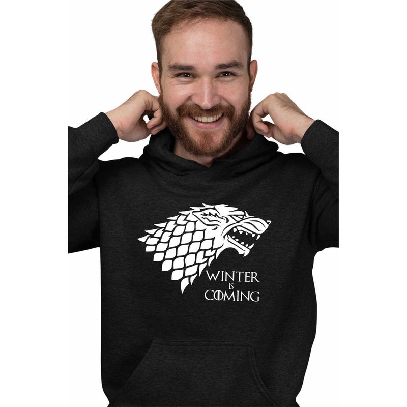 Fashion, accesorii si bijuterii - Barbati - Imbracaminte - Hanorace barbati - Hanorac Personalizat Barbati Game of Thrones Winter is Coming House Stark, negru, marime 3XL - Infinity.ro