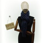 Fashion, accesorii si bijuterii - Femei - Accesorii femei - Esarfe si fulare femei - Esarfa dama, din lana, Buticcochet, 70x190 cm, model cu strasuri, Bleumarin - ES3377 - Infinity.ro