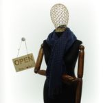 Fashion, accesorii si bijuterii - Femei - Accesorii femei - Esarfe si fulare femei - Esarfa dama, din lana, Buticcochet, 70x190 cm, model cu strasuri, Bleumarin - ES3377 - Infinity.ro