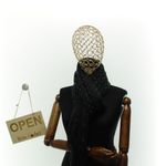 Fashion, accesorii si bijuterii - Femei - Accesorii femei - Esarfe si fulare femei - Esarfa dama, din lana, Buticcochet, 70x190 cm, model cu strasuri, Negru - ES3381 - Infinity.ro