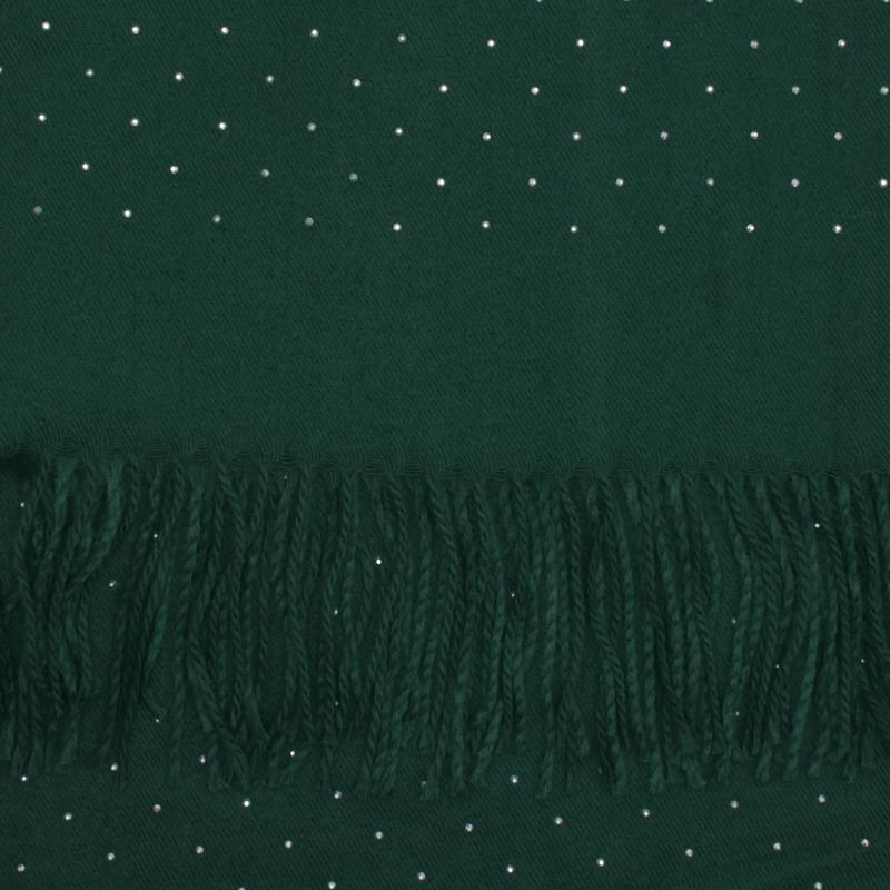 Fashion, accesorii si bijuterii - Femei - Accesorii femei - Esarfe si fulare femei - Esarfa dama, din lana, Buticcochet, 70x190 cm, model cu strasuri, Verde - ES3378 - Infinity.ro