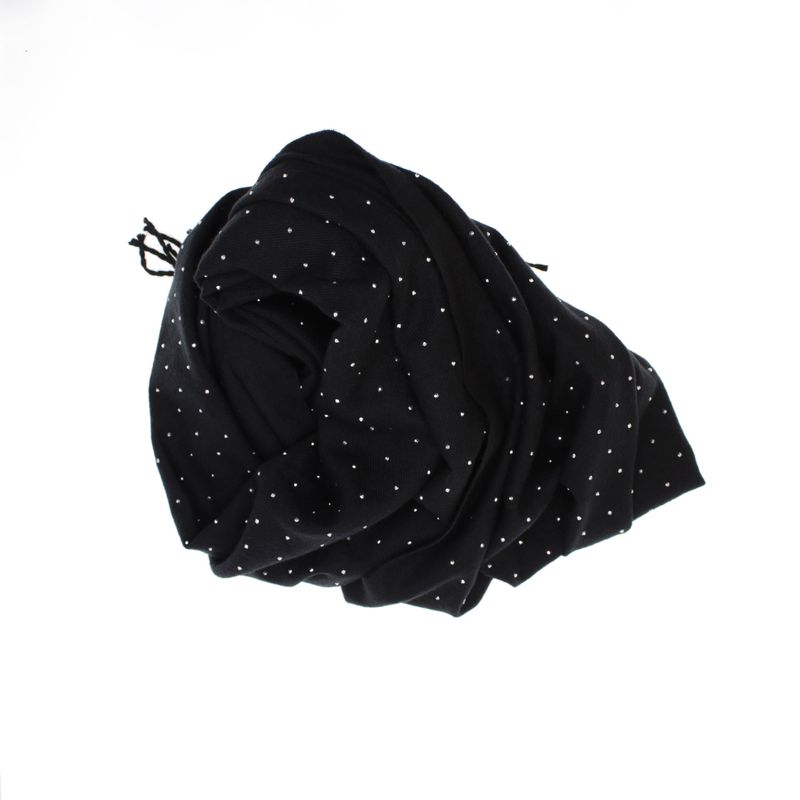 Fashion, accesorii si bijuterii - Femei - Accesorii femei - Esarfe si fulare femei - Esarfa dama, din lana, Buticcochet, 70x190 cm, model cu strasuri, Negru - ES3381 - Infinity.ro