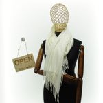 Fashion, accesorii si bijuterii - Femei - Accesorii femei - Esarfe si fulare femei - Esarfa dama, din lana, Buticcochet, 70x190 cm, model cu strasuri, Alb - ES3384 - Infinity.ro