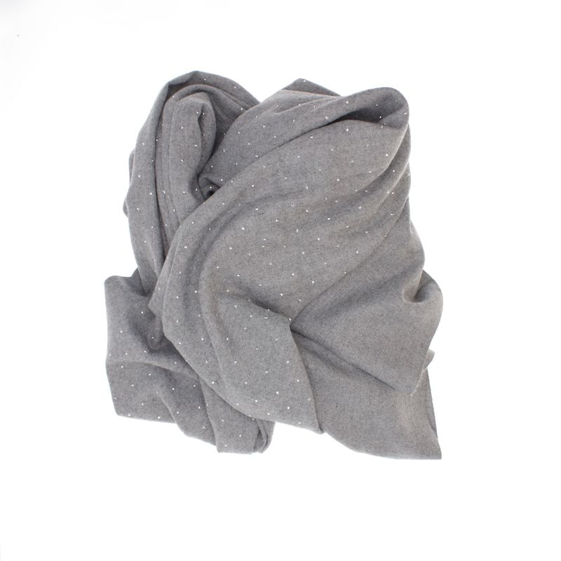 Fashion, accesorii si bijuterii - Femei - Accesorii femei - Esarfe si fulare femei - Esarfa dama, din lana, Buticcochet, 70x190 cm, model cu strasuri, Gri - ES3382 - Infinity.ro