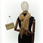 Fashion, accesorii si bijuterii - Femei - Accesorii femei - Esarfe si fulare femei - Esarfa dama, din lana, Buticcochet, 70x190 cm, model cu strasuri, maro deschis - ES3385 - Infinity.ro