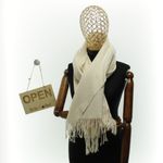 Fashion, accesorii si bijuterii - Femei - Accesorii femei - Esarfe si fulare femei - Esarfa dama, din lana, Buticcochet, 66x200 cm, model cu sclipici, Crem - ES3395 - Infinity.ro