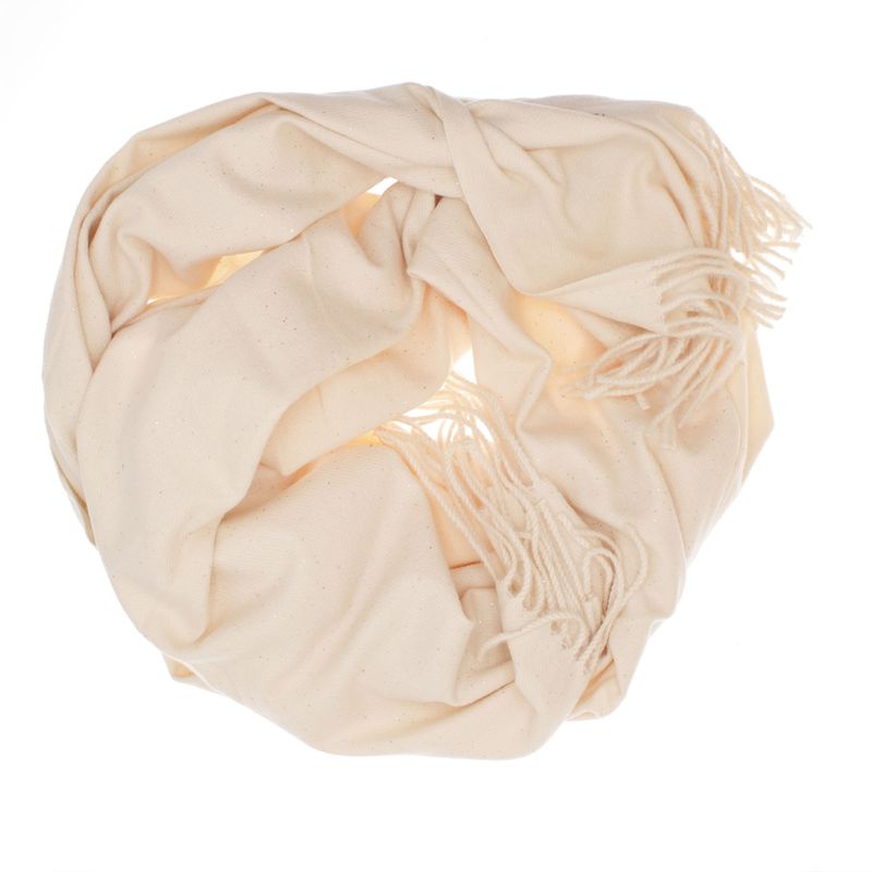 Fashion, accesorii si bijuterii - Femei - Accesorii femei - Esarfe si fulare femei - Esarfa dama, din lana, Buticcochet, 66x200 cm, model cu sclipici, Crem - ES3395 - Infinity.ro