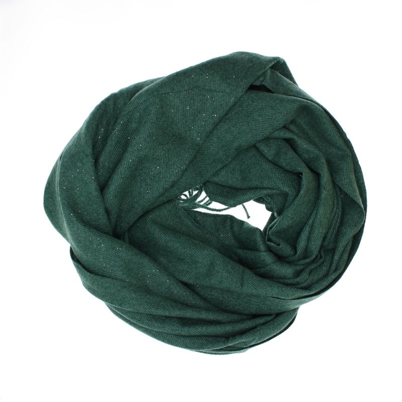 Fashion, accesorii si bijuterii - Femei - Accesorii femei - Esarfe si fulare femei - Esarfa dama, din lana, Buticcochet, 66x200 cm, model cu sclipici, Verde - ES3388 - Infinity.ro
