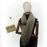 Fashion, accesorii si bijuterii - Femei - Accesorii femei - Esarfe si fulare femei - Esarfa dama, din lana, Buticcochet, 66x200 cm, model cu sclipici, Bej inchis - ES3391 - Infinity.ro