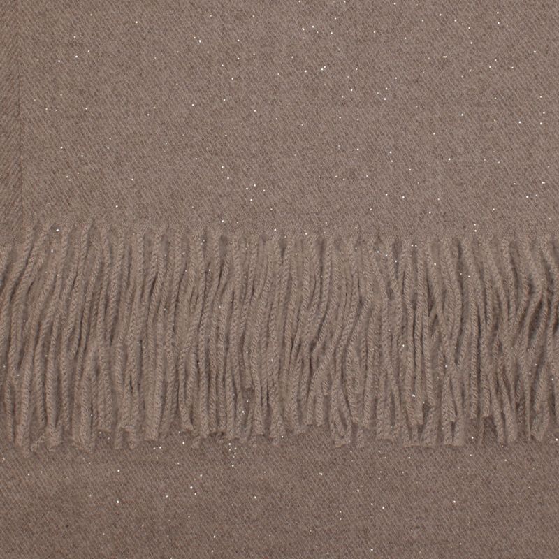 Fashion, accesorii si bijuterii - Femei - Accesorii femei - Esarfe si fulare femei - Esarfa dama, din lana, Buticcochet, 66x200 cm, model cu sclipici, Bej inchis - ES3391 - Infinity.ro