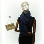 Fashion, accesorii si bijuterii - Femei - Accesorii femei - Esarfe si fulare femei - Esarfa dama, din lana, Buticcochet, 66x200 cm, model cu sclipici, Bleumarin - ES3389 - Infinity.ro