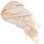 Fashion, accesorii si bijuterii - Femei - Accesorii femei - Esarfe si fulare femei - Esarfa dama, din lana, Buticcochet, 66x200 cm, model cu sclipici, Crem - ES3395 - Infinity.ro