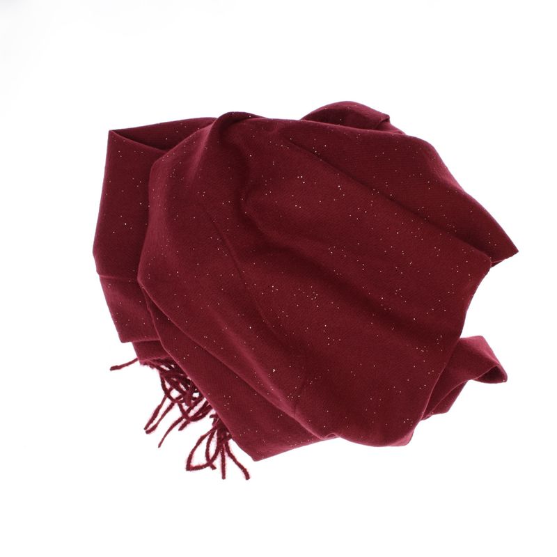 Fashion, accesorii si bijuterii - Femei - Accesorii femei - Esarfe si fulare femei - Esarfa dama, din lana, Buticcochet, 66x200 cm, model cu sclipici, Bordo - ES3390 - Infinity.ro