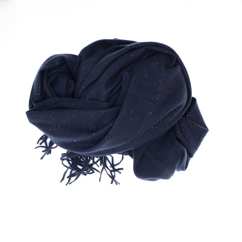 Fashion, accesorii si bijuterii - Femei - Accesorii femei - Esarfe si fulare femei - Esarfa dama, din lana, Buticcochet, 66x200 cm, model cu sclipici, Bleumarin - ES3389 - Infinity.ro
