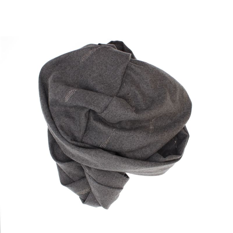 Fashion, accesorii si bijuterii - Femei - Accesorii femei - Esarfe si fulare femei - Esarfa dama, din lana, Buticcochet, 74x186 cm, model uni cu strasuri, Gri - ES3406 - Infinity.ro
