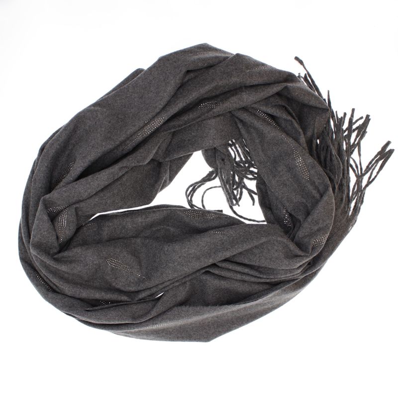 Fashion, accesorii si bijuterii - Femei - Accesorii femei - Esarfe si fulare femei - Esarfa dama, din lana, Buticcochet, 74x186 cm, model uni cu strasuri, Gri - ES3406 - Infinity.ro