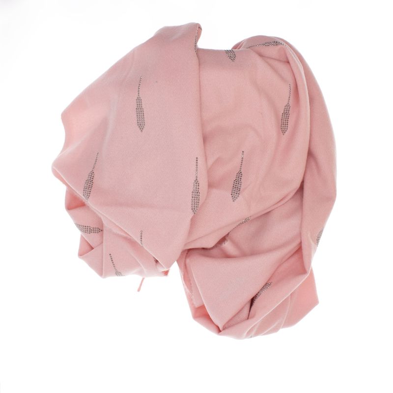 Fashion, accesorii si bijuterii - Femei - Accesorii femei - Esarfe si fulare femei - Esarfa dama, din lana, Buticcochet, 74x186 cm, model uni cu strasuri, Roz - ES3403 - Infinity.ro