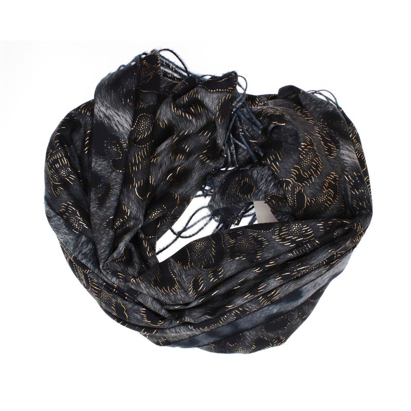 Fashion, accesorii si bijuterii - Femei - Accesorii femei - Esarfe si fulare femei - Esarfa dama, din lana, Buticcochet, 70x186 cm, model animal print, Bleumarin - ES3401 - Infinity.ro