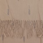 Fashion, accesorii si bijuterii - Femei - Accesorii femei - Esarfe si fulare femei - Esarfa dama, din lana, Buticcochet, 74x186 cm, model uni cu strasuri, Bej inchis - ES3404 - Infinity.ro
