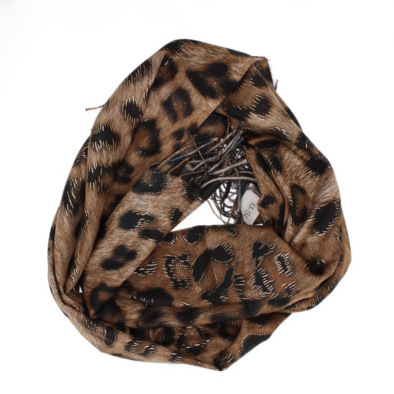 Fashion, accesorii si bijuterii - Femei - Accesorii femei - Esarfe si fulare femei - Esarfa dama, din lana, Buticcochet, 70x186 cm, model animal print, Maro - ES3400 - Infinity.ro