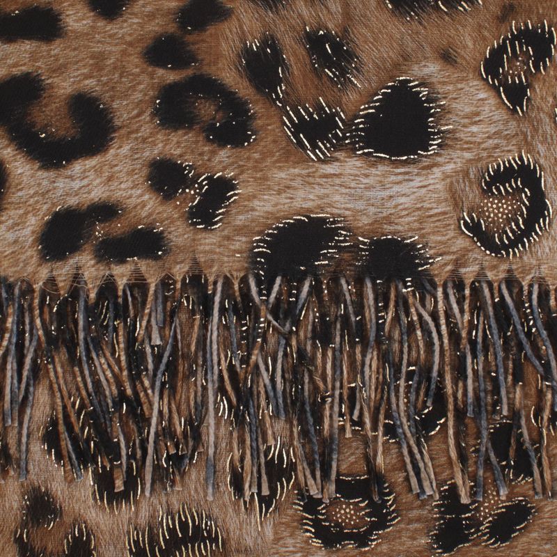 Fashion, accesorii si bijuterii - Femei - Accesorii femei - Esarfe si fulare femei - Esarfa dama, din lana, Buticcochet, 70x186 cm, model animal print, Maro - ES3400 - Infinity.ro