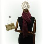 Fashion, accesorii si bijuterii - Femei - Accesorii femei - Esarfe si fulare femei - Esarfa dama, din lana, Buticcochet, 74x186 cm, model uni cu strasuri, Bordo - ES3407 - Infinity.ro