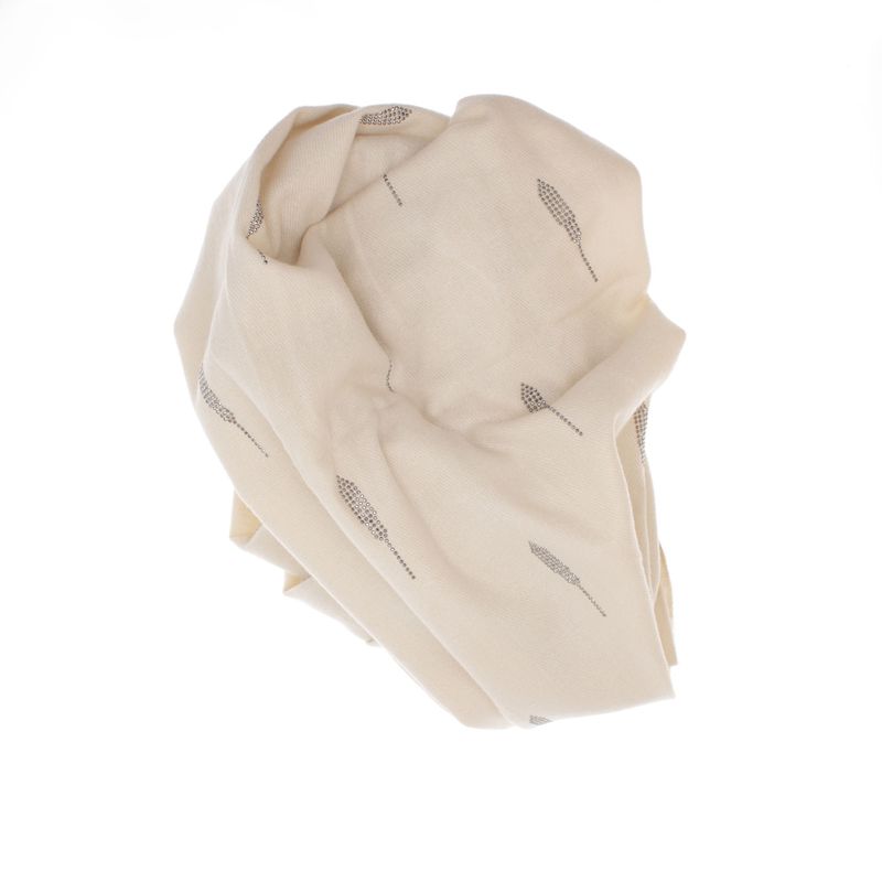 Fashion, accesorii si bijuterii - Femei - Accesorii femei - Esarfe si fulare femei - Esarfa dama, din lana, Buticcochet, 74x186 cm, model uni cu strasuri, Bej - ES3408 - Infinity.ro