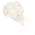 Fashion, accesorii si bijuterii - Femei - Accesorii femei - Esarfe si fulare femei - Esarfa dama, din lana, Buticcochet, 74x186 cm, model uni cu strasuri, Alb - ES3405 - Infinity.ro