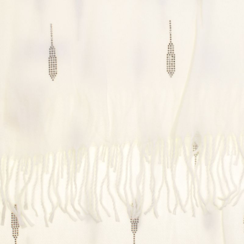 Fashion, accesorii si bijuterii - Femei - Accesorii femei - Esarfe si fulare femei - Esarfa dama, din lana, Buticcochet, 74x186 cm, model uni cu strasuri, Alb - ES3405 - Infinity.ro