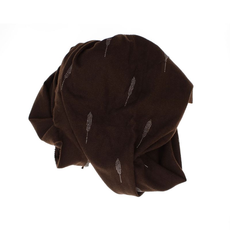 Fashion, accesorii si bijuterii - Femei - Accesorii femei - Esarfe si fulare femei - Esarfa dama, din lana, Buticcochet, 74x186 cm, model uni cu strasuri, Maro - ES3409 - Infinity.ro