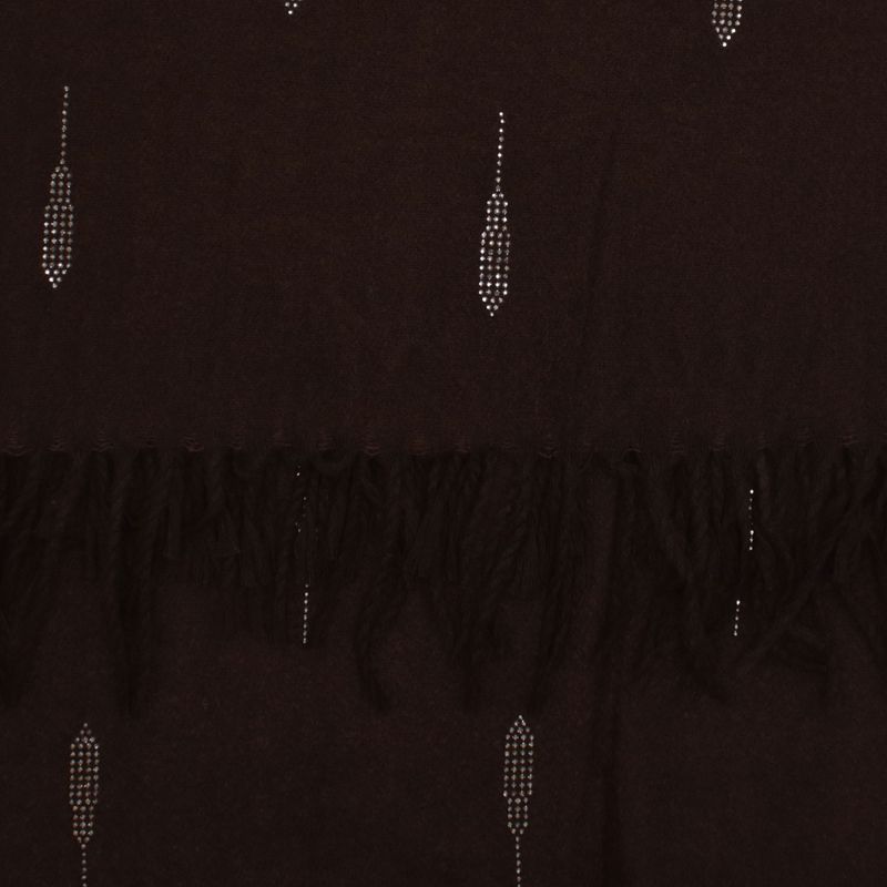 Fashion, accesorii si bijuterii - Femei - Accesorii femei - Esarfe si fulare femei - Esarfa dama, din lana, Buticcochet, 74x186 cm, model uni cu strasuri, Maro - ES3409 - Infinity.ro