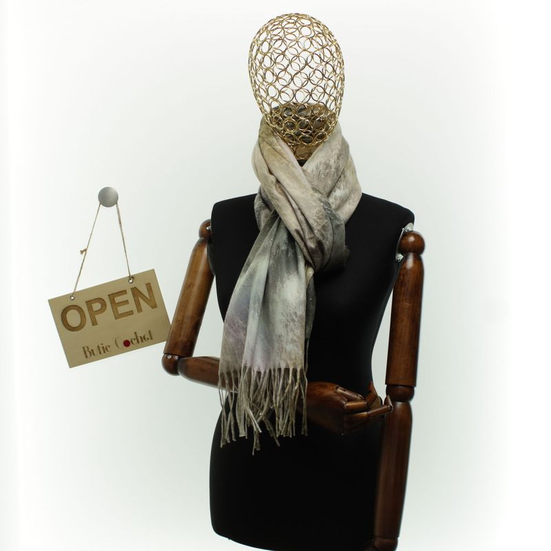 Fashion, accesorii si bijuterii - Femei - Accesorii femei - Esarfe si fulare femei - Esarfa dama, din lana, Buticcochet, 70x180 cm, cu franjuri,  Multicolor- ES3422 - Infinity.ro