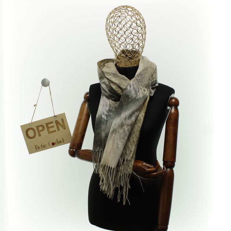 Fashion, accesorii si bijuterii - Femei - Accesorii femei - Esarfe si fulare femei - Esarfa dama, din lana, Buticcochet, 70x180 cm, cu franjuri,  Multicolor- ES3422 - Infinity.ro