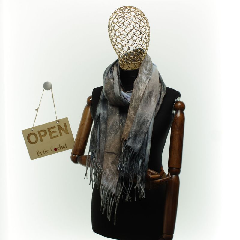 Fashion, accesorii si bijuterii - Femei - Accesorii femei - Esarfe si fulare femei - Esarfa dama, din lana, Buticcochet, 70x180 cm, cu franjuri, Multicolor- ES3423 - Infinity.ro
