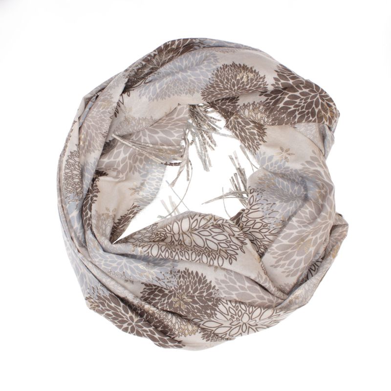 Fashion, accesorii si bijuterii - Femei - Accesorii femei - Esarfe si fulare femei - Esarfa dama, din lana, Buticcochet, 70x180 cm, model floral, Crem - ES3429 - Infinity.ro
